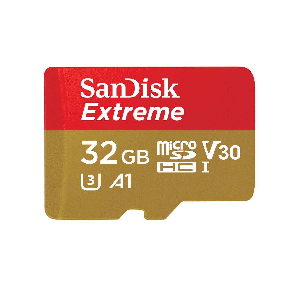 Micro-SD Minneskort med Adapter SanDisk 32 GB Extreme High Speed - digitalramar.se